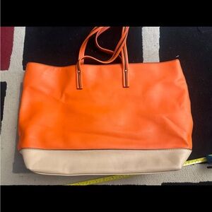 🌦️Come Clean Closet Sale🌦️ Orange and Tan Tote Bag